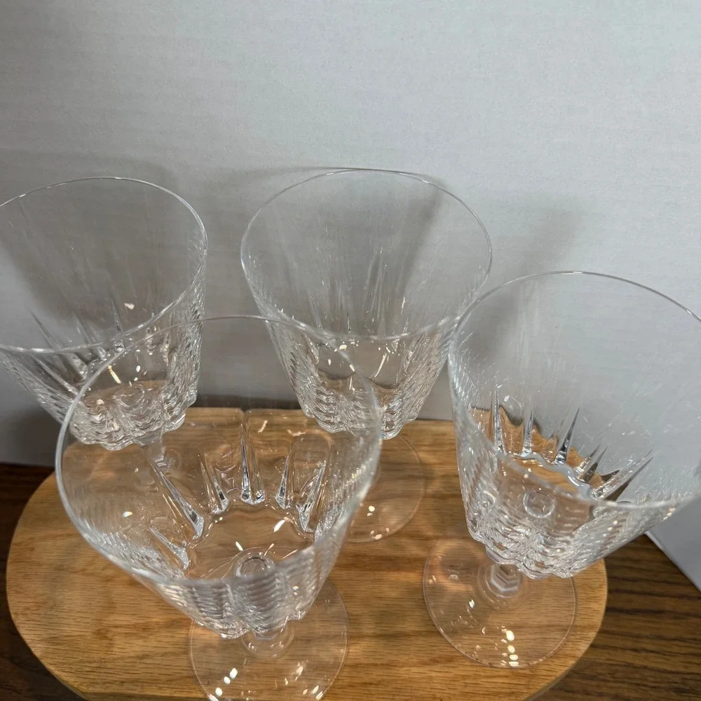 Cristal‎ d'Arques Durand Chantelle Crystal Wine Water Goblets Set of 4 France